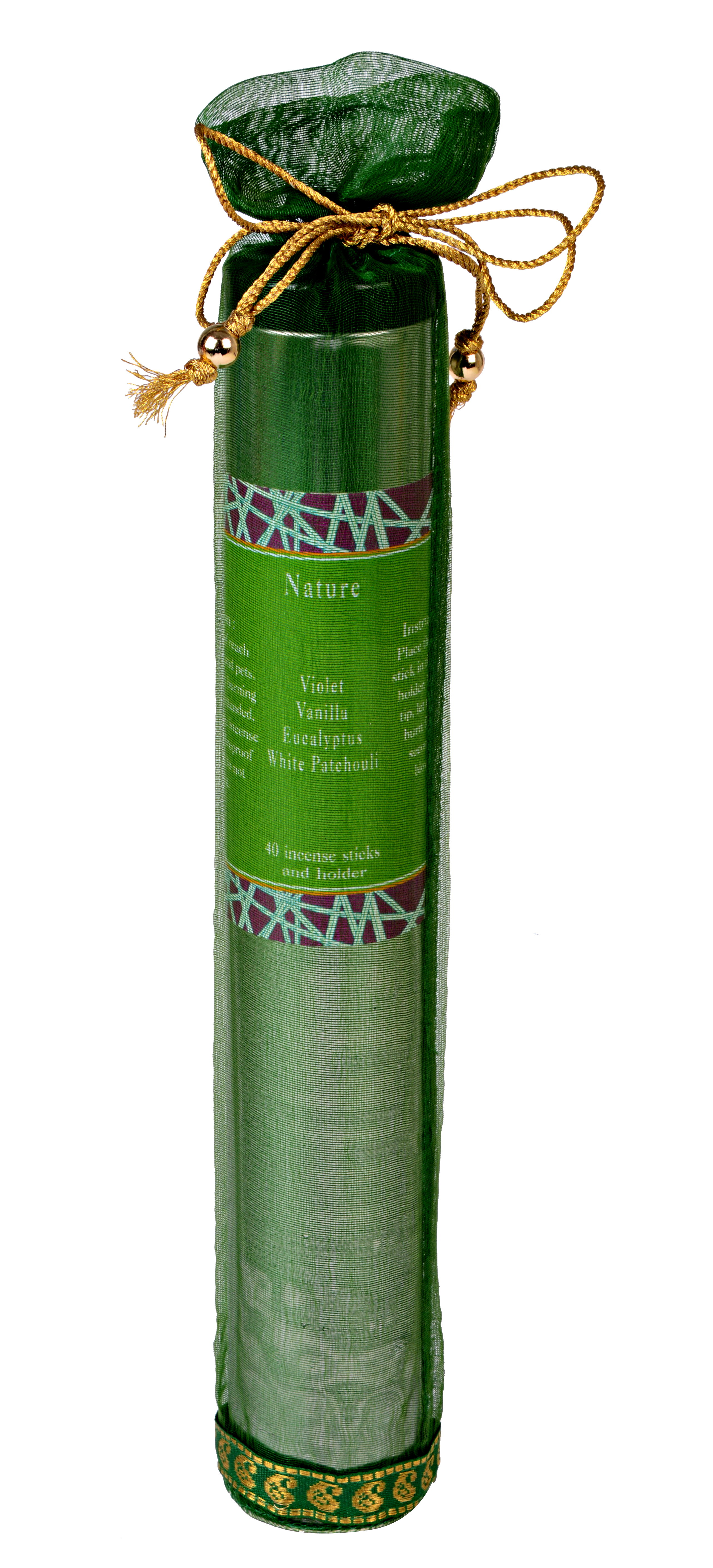Nature-40 Incense Sticks Tin Can in a Decorative Tissue Bag (A-1027/C)